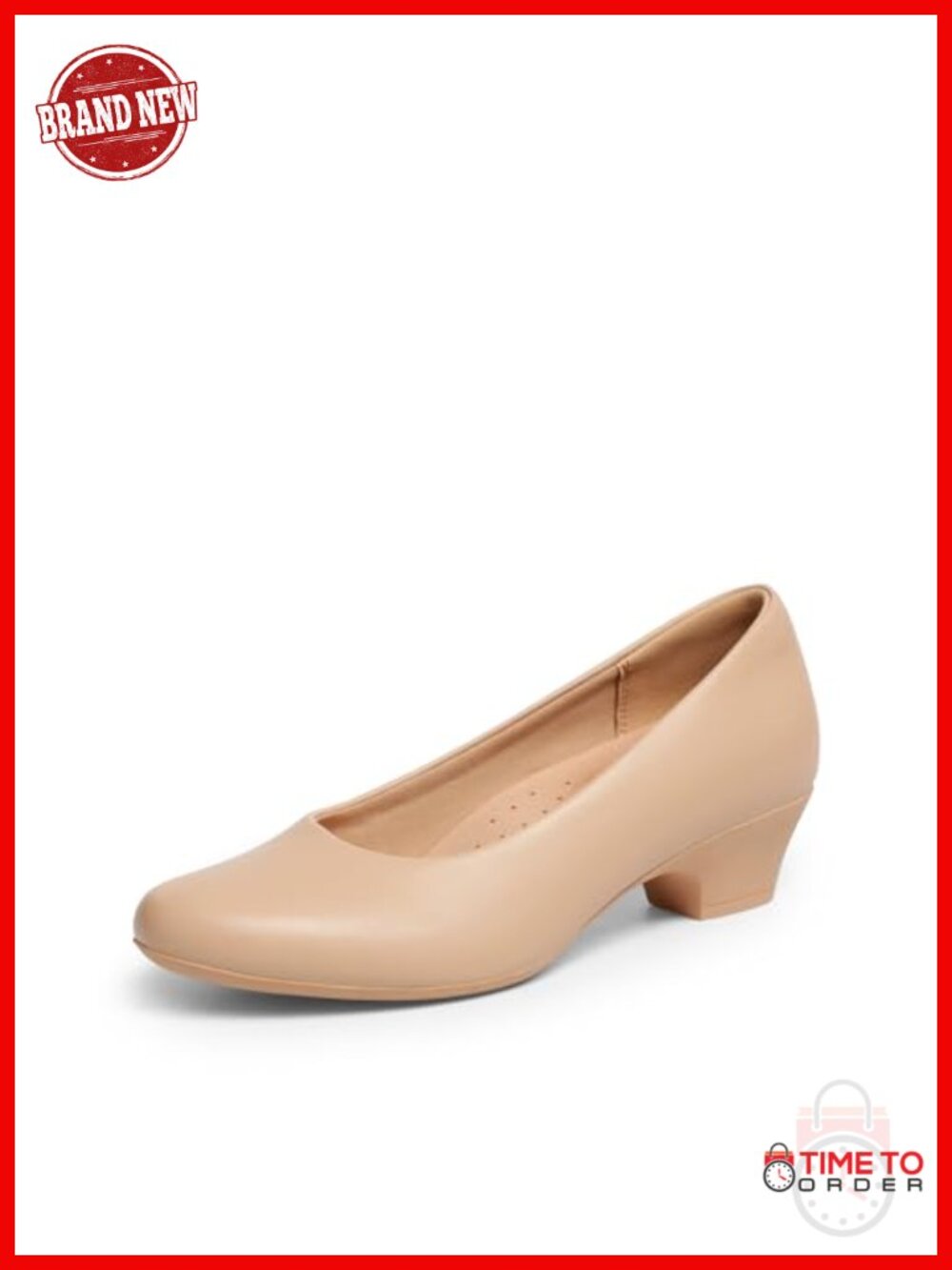 Women's Closed Toe Block Heel Pumps Faux Leather Business Casual Dress Shoes